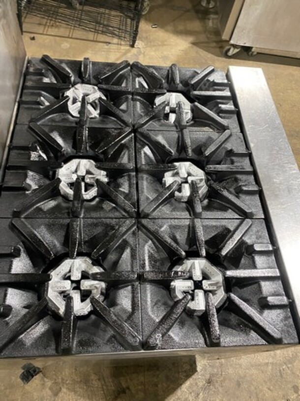 Garland Commercial Natural Gas Powered 6 Burner Stove! With Back Splash! With Storage Space Underneath! All Stainless Steel! On Casters! WORKING WHEN REMOVED! Model: U366S SN: 1602100101648 - Image 5 of 10