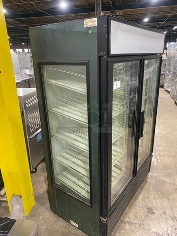 NICE! True Commercial 2 Door Reach In Cooler Merchandiser! With View Through Doors And Sides! With Poly Beverage Racks! Model: GEM49 SN: 14438952 115V 60HZ 1 Phase - Image 2 of 8