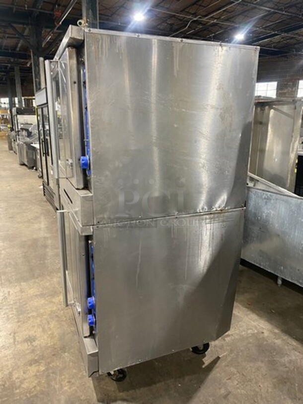NICE! Imperial Commercial Electric Powered Heavy Duty Double Convection Oven! With One View Through Door & One Solid Door! With Metal Oven Racks! All Stainless Steel! On Casters! 2x Your Bid Makes One Unit! - Image 3 of 8