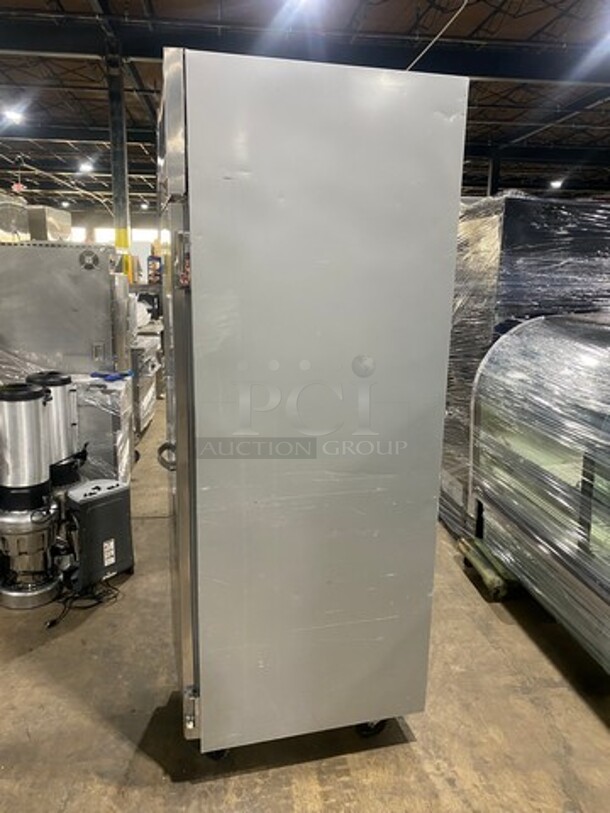 Beverage Air Commercial Single Door Reach In Freezer! With Poly Coated Racks! All Stainless Steel! On Casters! Model: HF11S SN: 12102164 115V 60HZ 1 Phase - Image 4 of 9