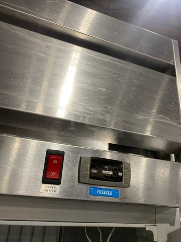 Beverage Air Commercial Single Door Reach In Freezer! With Poly Coated Racks! All Stainless Steel! On Casters! Model: HF11S SN: 12102164 115V 60HZ 1 Phase - Image 8 of 9