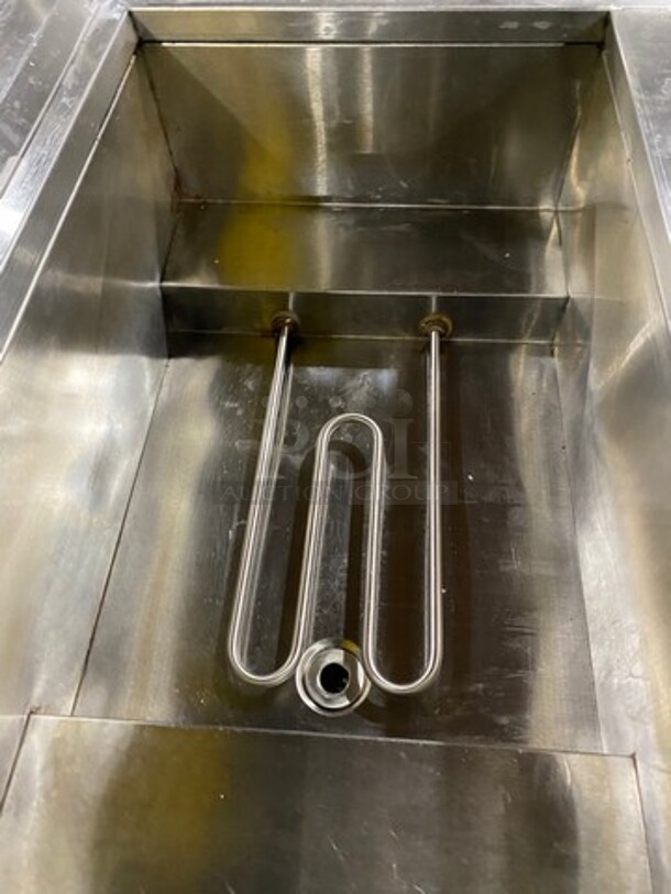 AMAZING! SCRATCH-N-DENT! Commercial Electric Powered 3 Well Steam Table! With Lowering Prep Line! With Storage Space Underneath! All Stainless Steel! On Legs! (Measurements Are With Prep Line Raised) - Image 8 of 11