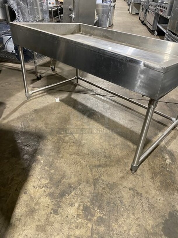 Commercial Ice Cooled Cold Pan! With Drain! All Stainless Steel! On Legs! - Image 3 of 7
