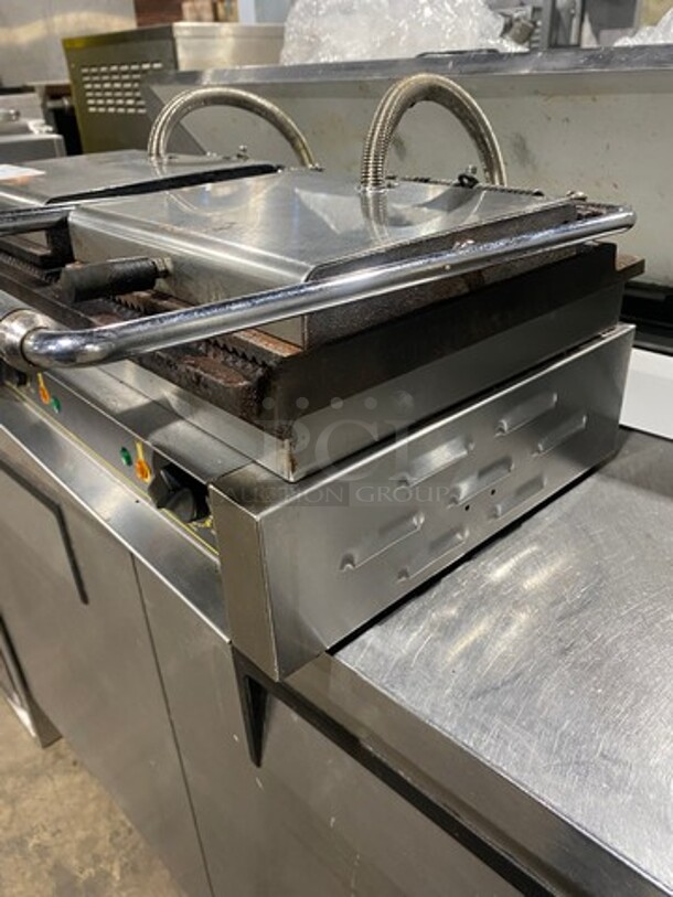 Sodir Commercial Electric Powered Countertop Dual Panini Press! With Ribbed Press! All Stainless Steel! - Image 3 of 8