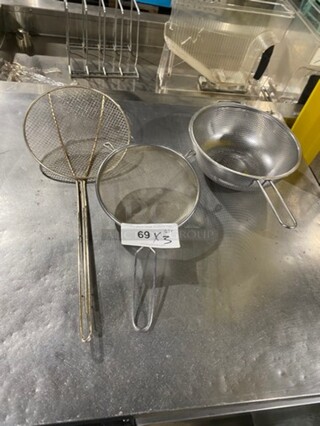 Assorted Size And Style Strainers! 3x Your Bid!