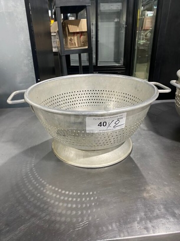 Stainless Steel Perforated Bowl/ Strainer! With Handles! 2x Your Bid!