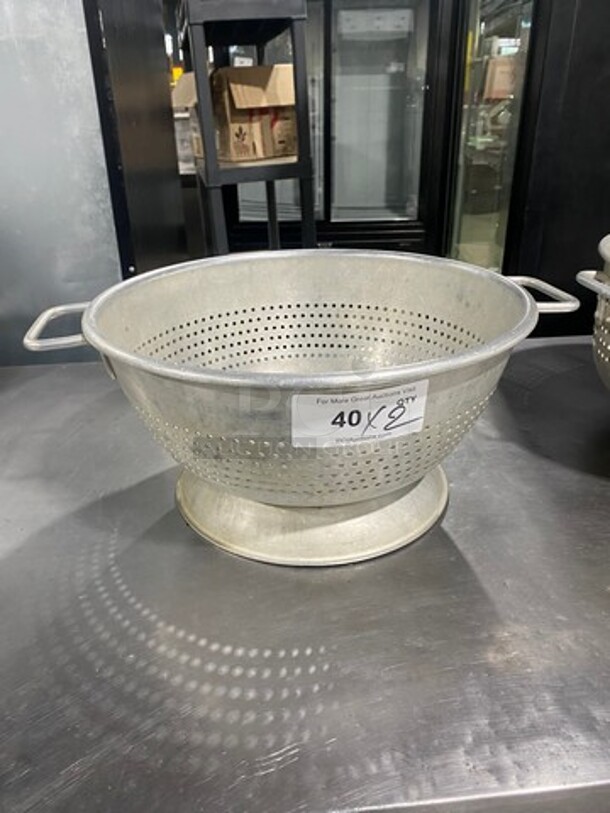 Stainless Steel Perforated Bowl/ Strainer! With Handles! 2x Your Bid! - Image 1 of 6