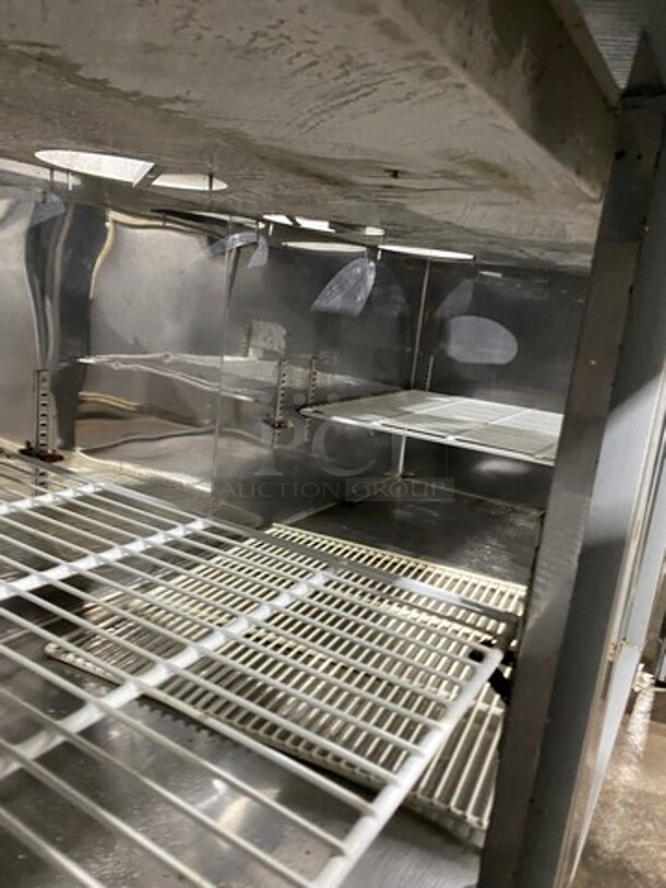 Commercial Refrigerated Pizza Prep Table! With Commercial Cutting Board! With 3 Door Storage Space Underneath! Poly Coated Racks! All Stainless Steel! On Casters! - Image 6 of 9