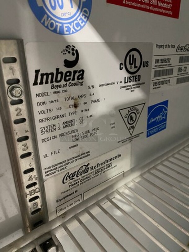 COOL! LATE MODEL! 2015 Imbera Commercial Countertop Mini Reach In Cooler Merchandiser! With View Through Door! Model: VR06CO2 SN: 265151001270 115V 60HZ 1 Phase - Image 6 of 7