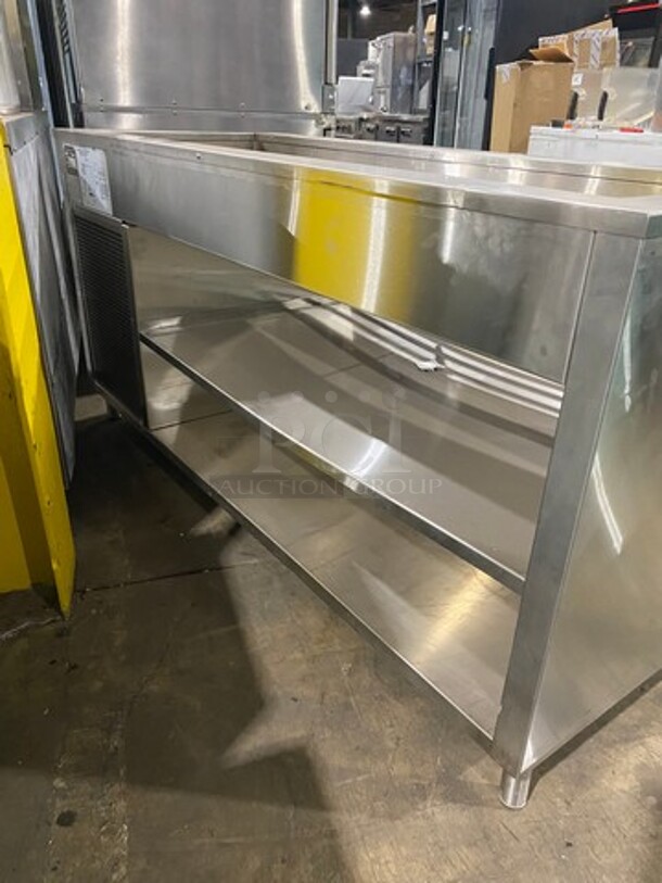 OUT OF THE BOX! NEVER USED! Bayonne Commerical 5 Bay Cold Pan/Cold Food Buffet Counter! With Folding Serving Counter! With 2 Shelf Storage Underneath! All Stainless Steel! On Legs! Model: CPM-72 SN: 7195 120V 60HZ 1 Phase - Image 4 of 8