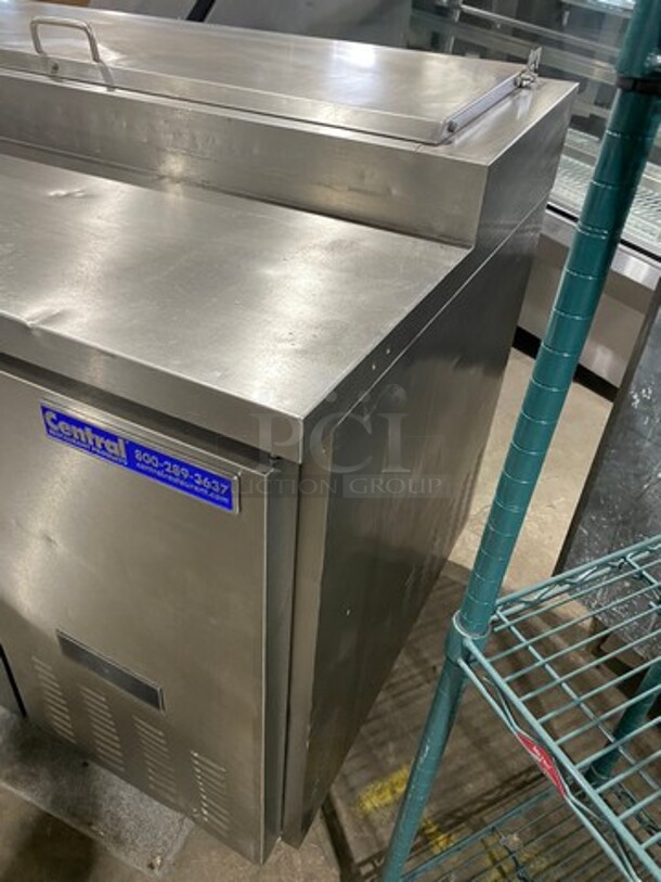 Central Commercial Refrigerated Pizza Prep Table! With Single Door Storage Space Underneath! With Poly Coated Racks! All Stainless Steel! Model: 69K013 SN: 5064981 115V 60HZ 1 Phase - Image 2 of 9