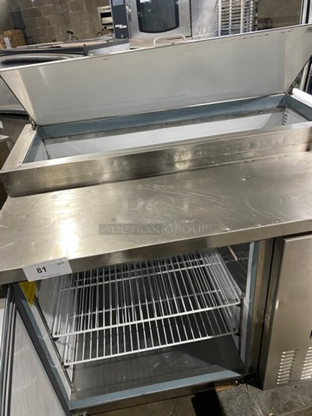 Central Commercial Refrigerated Pizza Prep Table! With Single Door Storage Space Underneath! With Poly Coated Racks! All Stainless Steel! Model: 69K013 SN: 5064981 115V 60HZ 1 Phase - Image 5 of 9