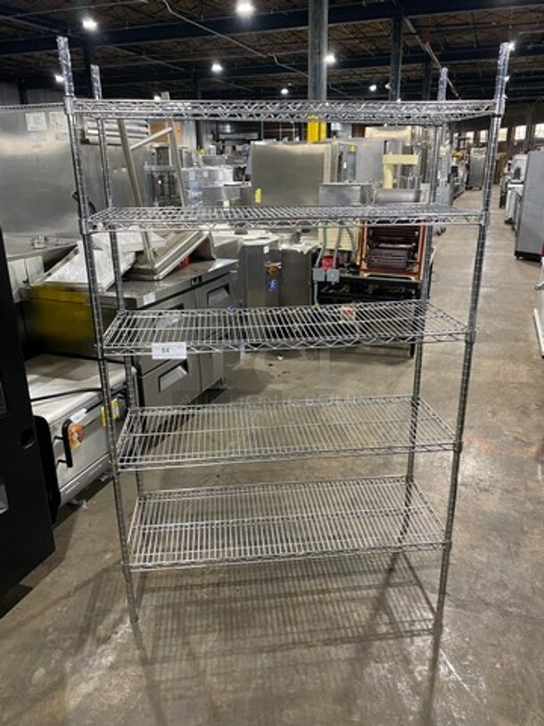 Commercial Metal 5 Tier Shelf! On Legs! BUYER MUST DISMANTLE! PCI CANNOT DISMANTLE FOR SHIPPING! PLEASE CONSIDER FREIGHT CHARGES!