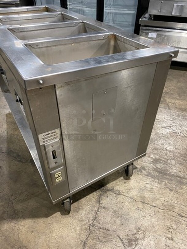 Commercial 4 Well Steam Table! With Storage Space Underneath! All Stainless Steel! On Casters! - Image 3 of 9