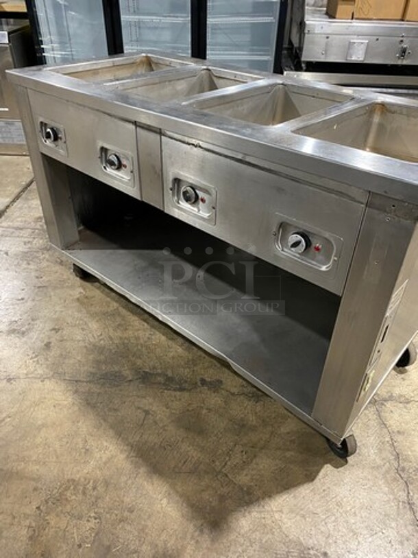 Commercial 4 Well Steam Table! With Storage Space Underneath! All Stainless Steel! On Casters! - Image 4 of 9