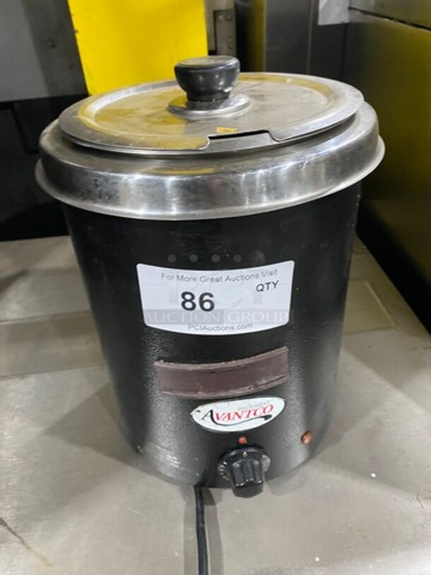 Avantco Commercial Countertop 6 QT Warmer! Model: 177W300BK SN: 1100011315 110V