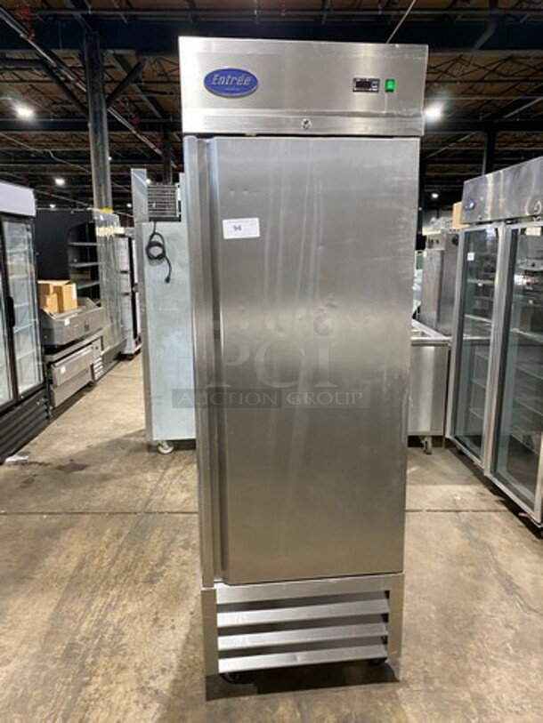 Entree Commercial Single Door Reach In Freezer! With Poly Coated Racks! All Stainless Steel! On Casters! Model: CF1 SN: 1711ENTH93113 115V 60HZ 1 Phase - Image 1 of 8