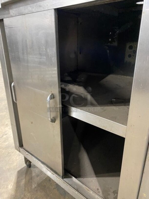 Commercial Custom Made Work Top Station! With Built In Sink! With Storage Space Underneath! Solid Stainless Steel! On Legs! - Image 6 of 8