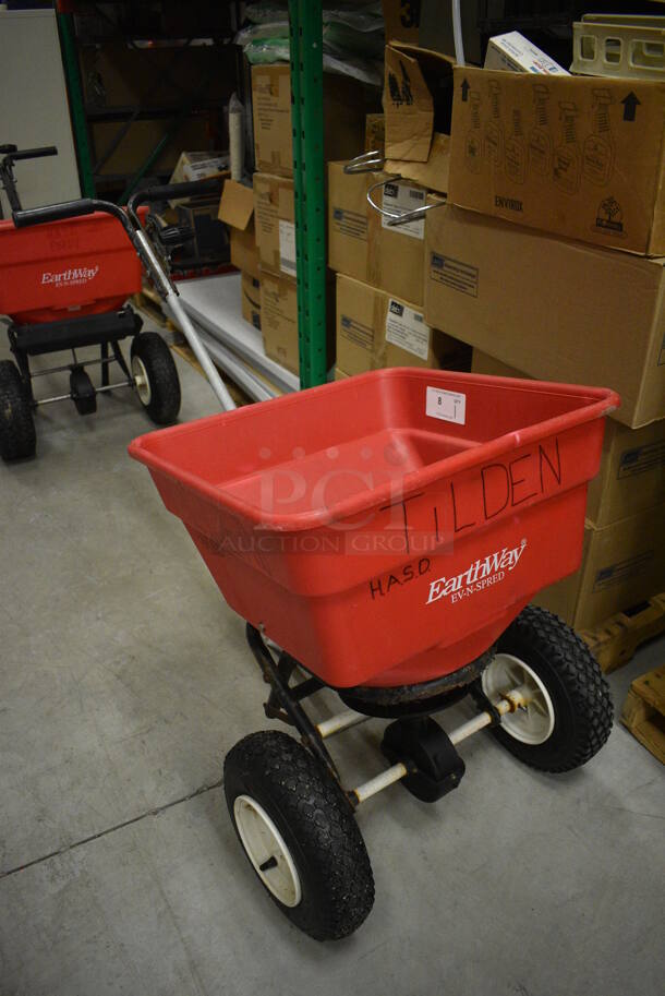 EarthWay Ev-n-spred Red Poly Walk Behind Broadcast Spreader. 21x47x36. (HS: Backroom)