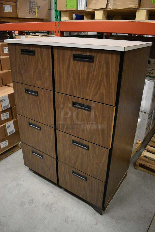Wood Pattern 8 Drawer Filing Cabinet. 39x25x54. (HS: Backroom) - Image 2 of 9