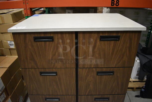 Wood Pattern 8 Drawer Filing Cabinet. 39x25x54. (HS: Backroom) - Image 5 of 9
