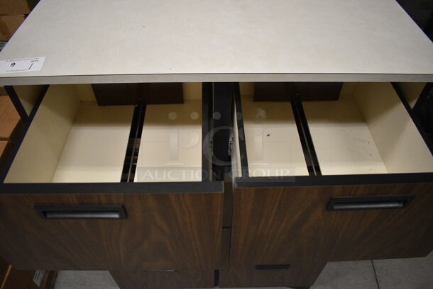 Wood Pattern 8 Drawer Filing Cabinet. 39x25x54. (HS: Backroom) - Image 6 of 9