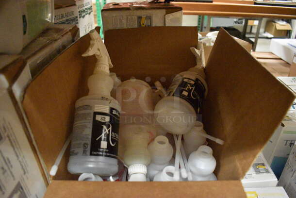 PALLET LOT Including 25 BRAND NEW Star Spray Glass Cleaner, 9 Used Star Spray Glass Cleaner and Poly Spray Bottles. Includes 9.5x9.5x16. (HS: Backroom) - Image 7 of 10