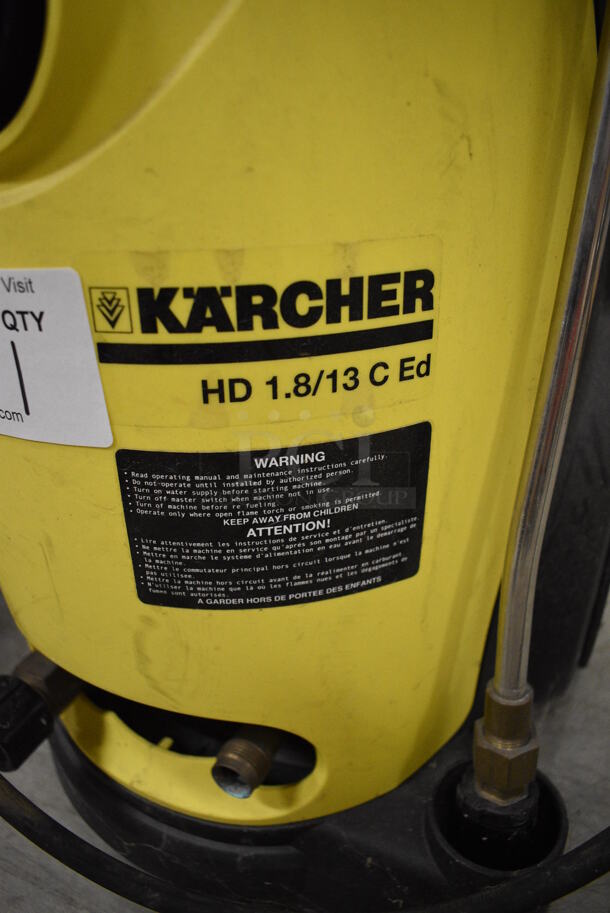 Karcher HD 1.8/13 C Ed Commercial Direct Draw Cold Water Pressure Washer. 120 Volts, 1 Phase. 12x16x48. (HS: Backroom) - Image 4 of 7