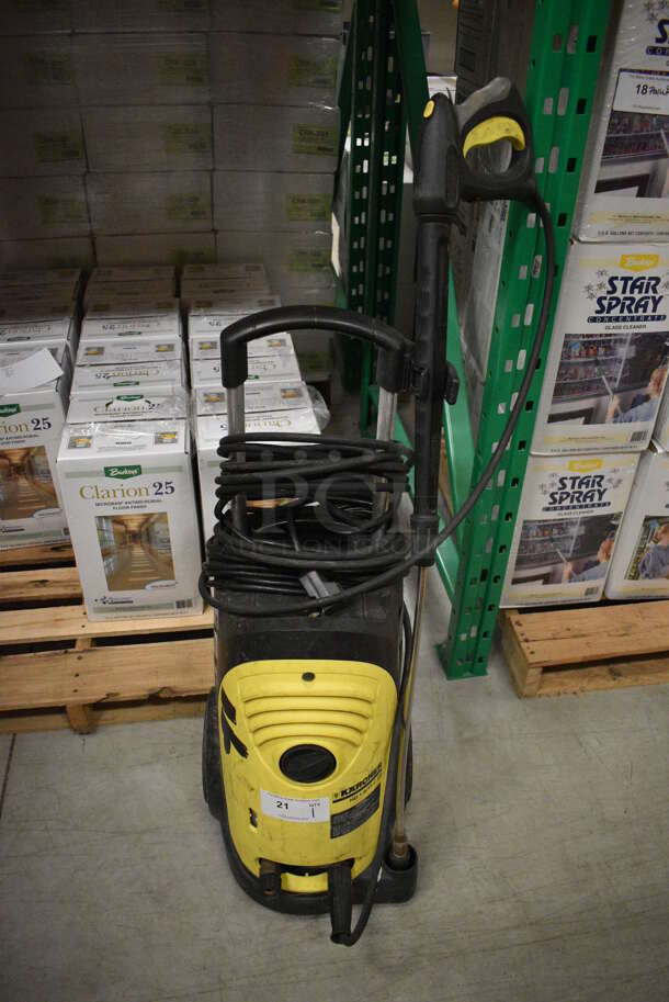 Karcher HD 1.8/13 C Ed Commercial Direct Draw Cold Water Pressure Washer. 120 Volts, 1 Phase. 12x16x48. (HS: Backroom)