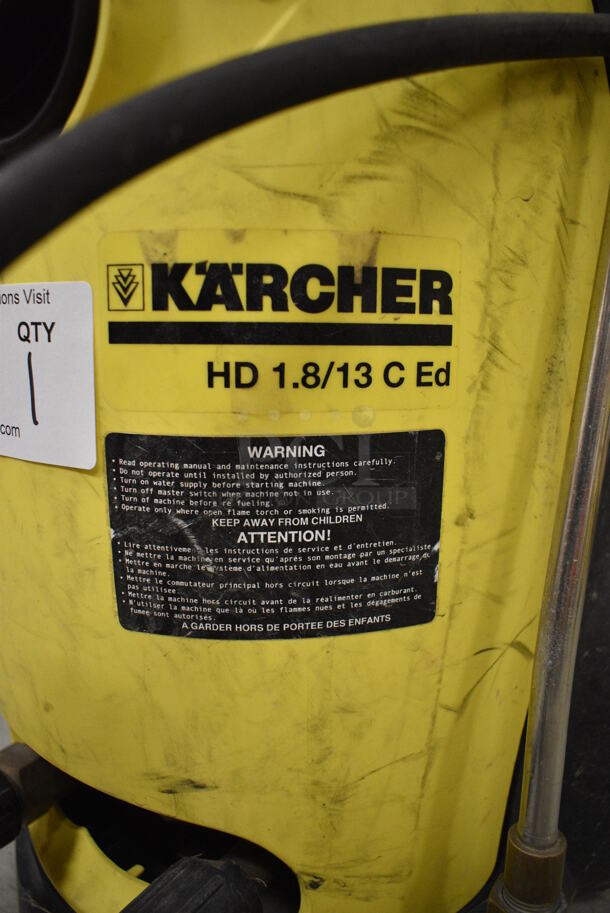 Karcher HD 1.8/13 C Ed Commercial Direct Draw Cold Water Pressure Washer. 120 Volts, 1 Phase. 12x16x48. (HS: Backroom) - Image 5 of 8