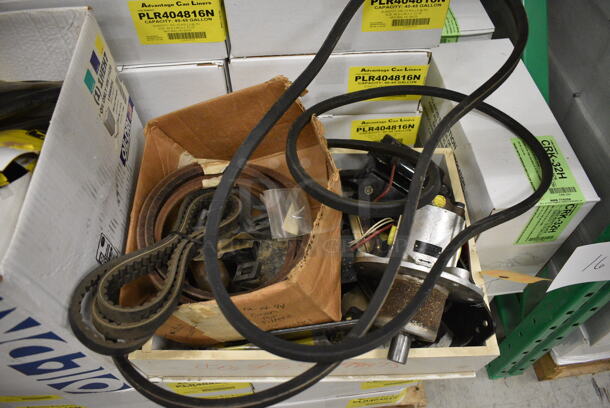 ALL ONE MONEY! Lot of 2 Boxes of Spare Parts Including Belts. (HS: Backroom) - Image 2 of 12