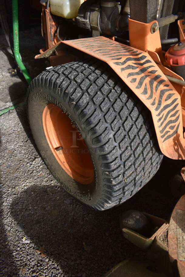 Scag STT61V-28CAT-SS Metal Commercial Diesel Powered Turf Tiger Riding Lawn Mower. Hours Read 849. BUYER MUST REMOVE. 80x90x70. Unit Was In Working Condition During The Last Mowing Season. (HS: Garage 1) - Image 6 of 12