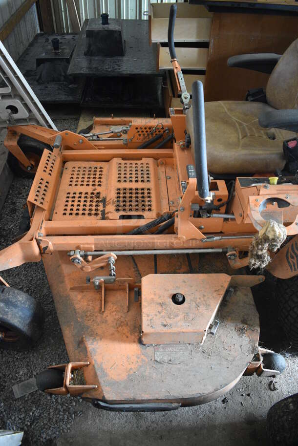 Scag STT-28CAT-SS Metal Commercial Turf Tiger Riding Lawn Mower. Hours Read 1549. BUYER MUST REMOVE. 72x95x68. Unit Is Hard To Start and Shuts Off While Mowing. (HS: Garage 2) - Image 4 of 12
