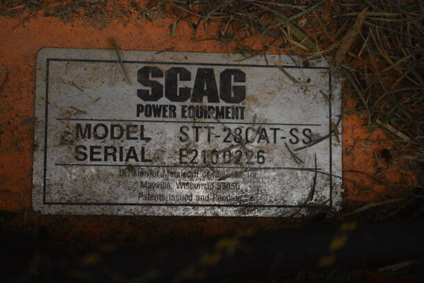 Scag STT-28CAT-SS Metal Commercial Turf Tiger Riding Lawn Mower. Hours Read 1549. BUYER MUST REMOVE. 72x95x68. Unit Is Hard To Start and Shuts Off While Mowing. (HS: Garage 2) - Image 11 of 12