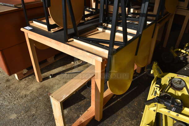5 Wooden Tables w/ Black Countertop. 42x42x29.5. 5 Times Your Bid! (HS: Garage 2) - Image 2 of 3
