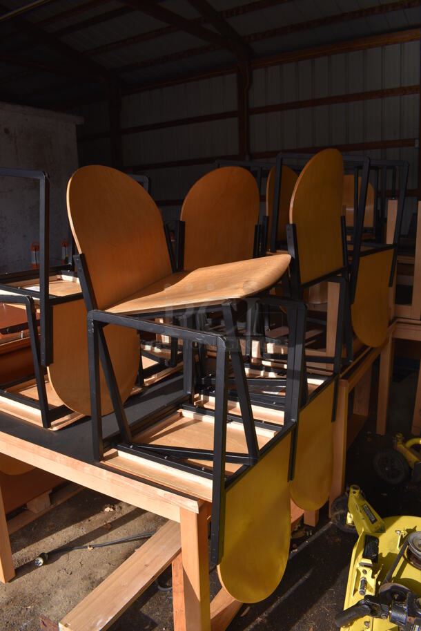 22 Wooden Dining Chairs. 19.5x19x35. 22 Times Your Bid! (HS: Garage 2) - Image 4 of 4