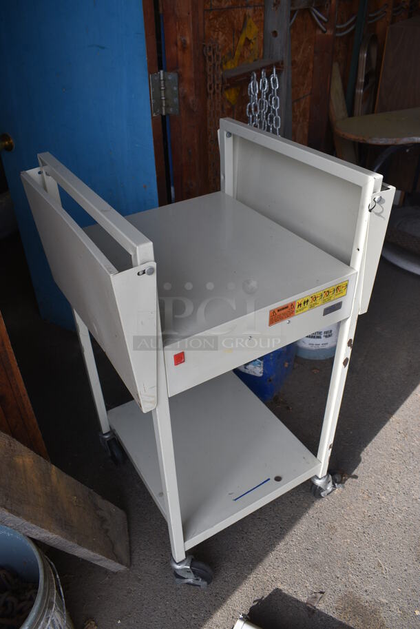 Metal 2 Tier Cart w/ 2 Wings on Commercial Casters. 22.5x20x39. (HS: Garage 4) - Image 2 of 4