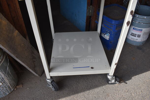 Metal 2 Tier Cart w/ 2 Wings on Commercial Casters. 22.5x20x39. (HS: Garage 4) - Image 4 of 4