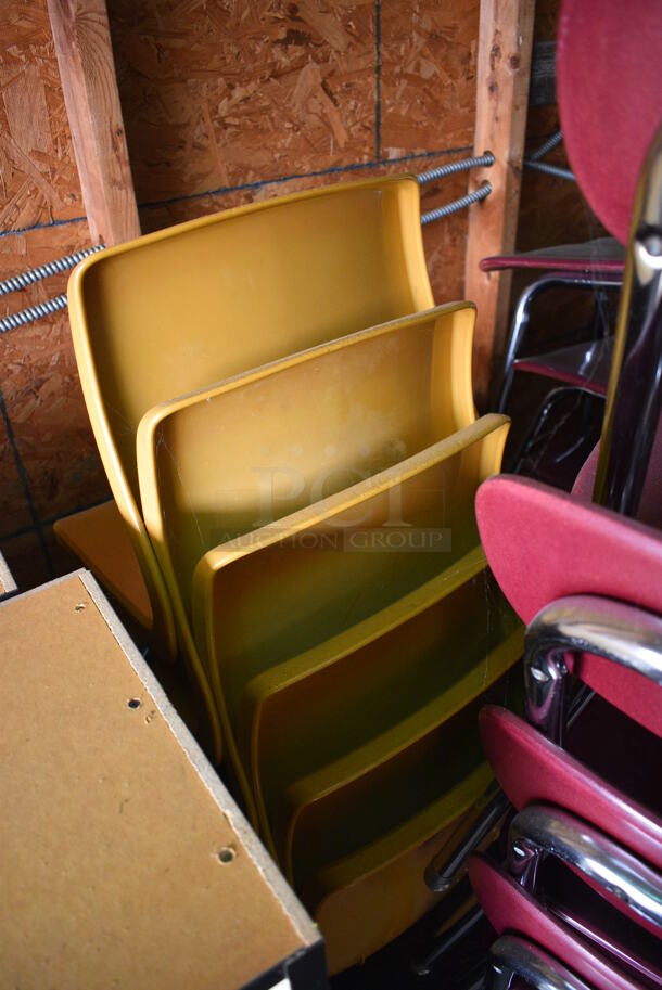 ALL ONE MONEY! Lot of Various Items Including Table, 26 Maroon Chairs and 6 Yellow chairs. BUYER MUST REMOVE. Includes 16x19x34. (HS: Garage 4) - Image 2 of 5