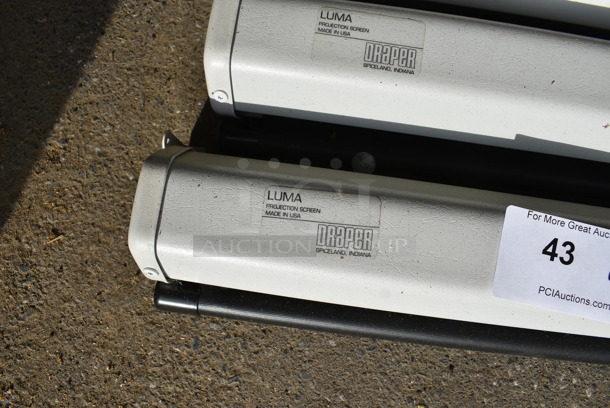 4 Draper Luma Metal Pull Down Projector Screens. 72". 4 Times Your Bid! (HS: Garage 4) - Image 6 of 6