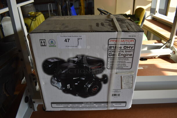 BRAND NEW IN BOX! Predator 212 cc OHV Horizontal Shaft Gas Engine. 16x14x12. (HS: Garage 5)