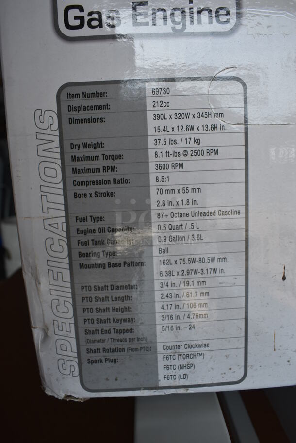 BRAND NEW IN BOX! Predator 212 cc OHV Horizontal Shaft Gas Engine. 16x14x12. (HS: Garage 5) - Image 4 of 6
