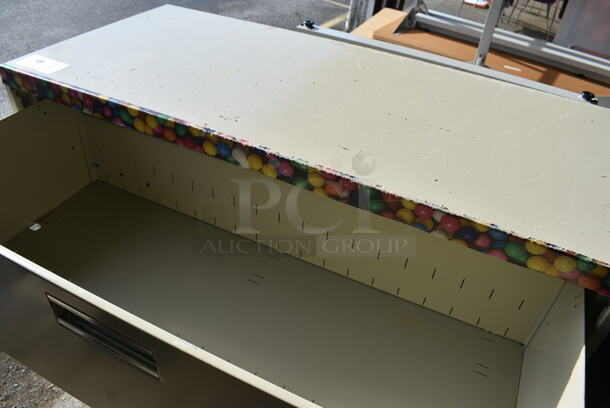 Tan Metal 4 Drawer Filing Cabinet. 42x19.5x53. (HS: Garage 5) - Image 7 of 8