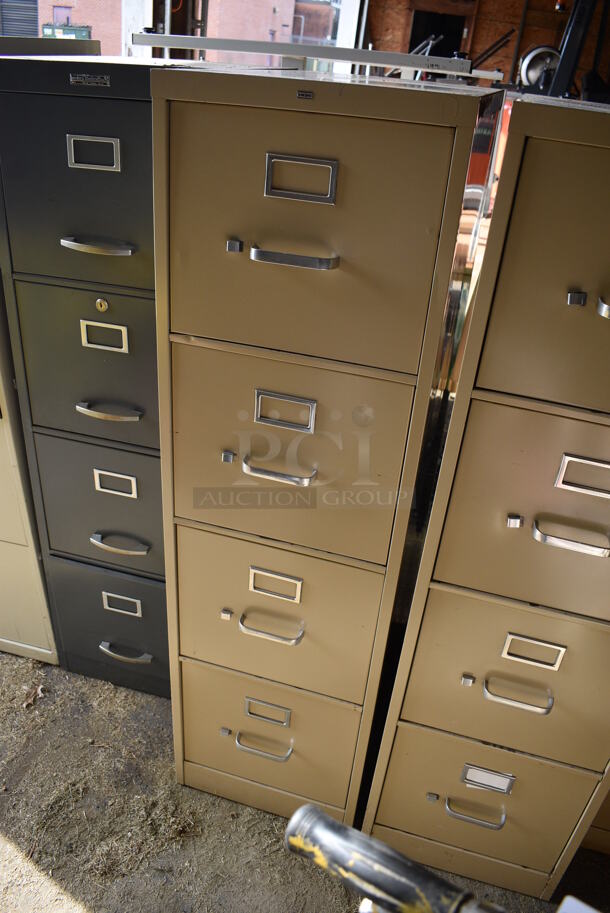 Hon Tan Metal 4 Drawer Filing Cabinet. 15x27x53. (HS: Garage 5) - Image 3 of 7