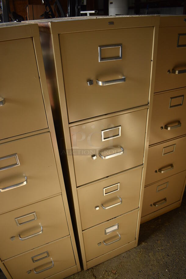 Hon Tan Metal 4 Drawer Filing Cabinet. 15x27x53. (HS: Garage 5) - Image 2 of 7