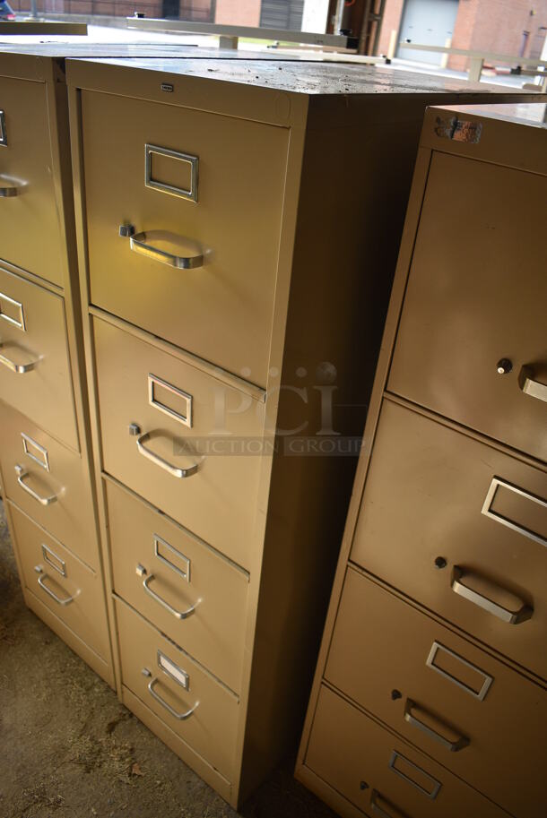 Hon Tan Metal 4 Drawer Filing Cabinet. 15x27x53. (HS: Garage 5) - Image 3 of 7