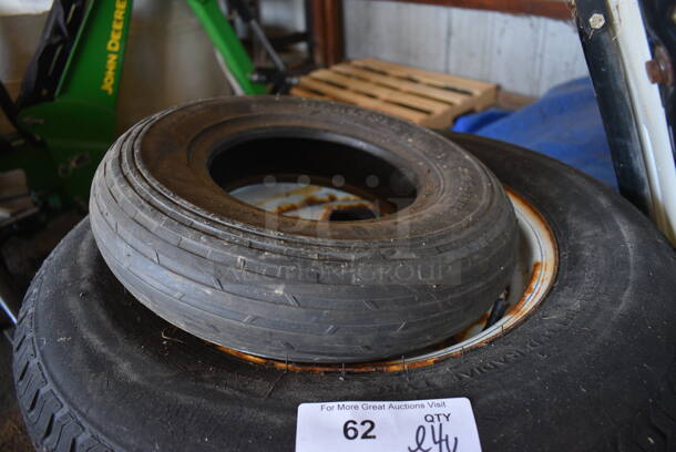 ALL ONE MONEY! Lot of 4 Various Tires Including Carlisle 4.80-8NHS and Wheelbarrow. Includes 15x4x15, 26x8x26. (HS: Garage 5) - Image 3 of 11