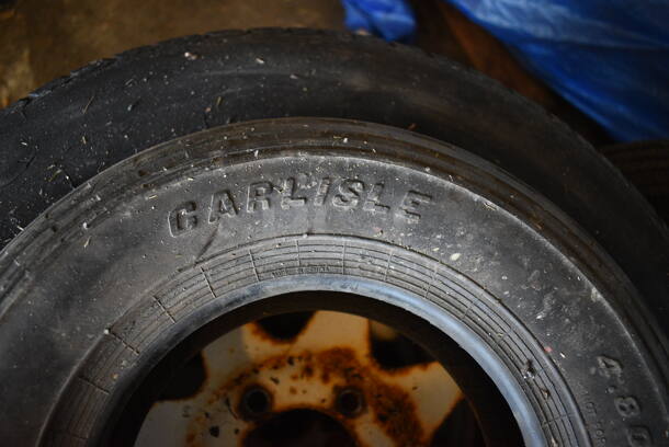 ALL ONE MONEY! Lot of 4 Various Tires Including Carlisle 4.80-8NHS and Wheelbarrow. Includes 15x4x15, 26x8x26. (HS: Garage 5) - Image 9 of 11