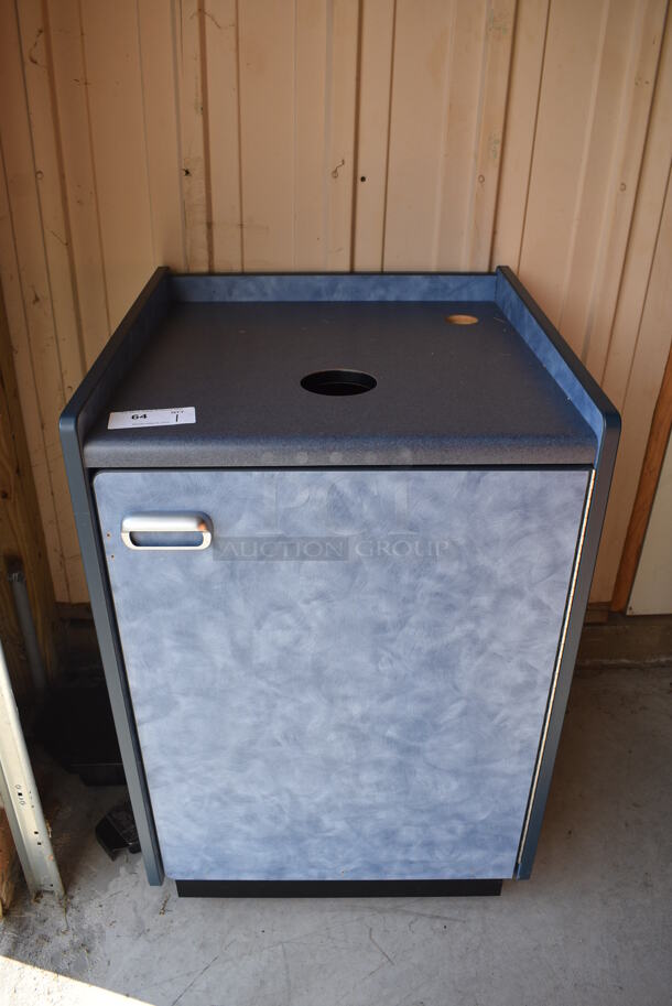 Blue Trash Can Shell w/ Door. 24.5x25x38. (HS: Garage 6) - Image 1 of 5