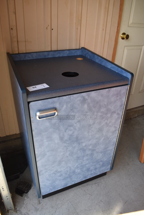 Blue Trash Can Shell w/ Door. 24.5x25x38. (HS: Garage 6) - Image 2 of 5